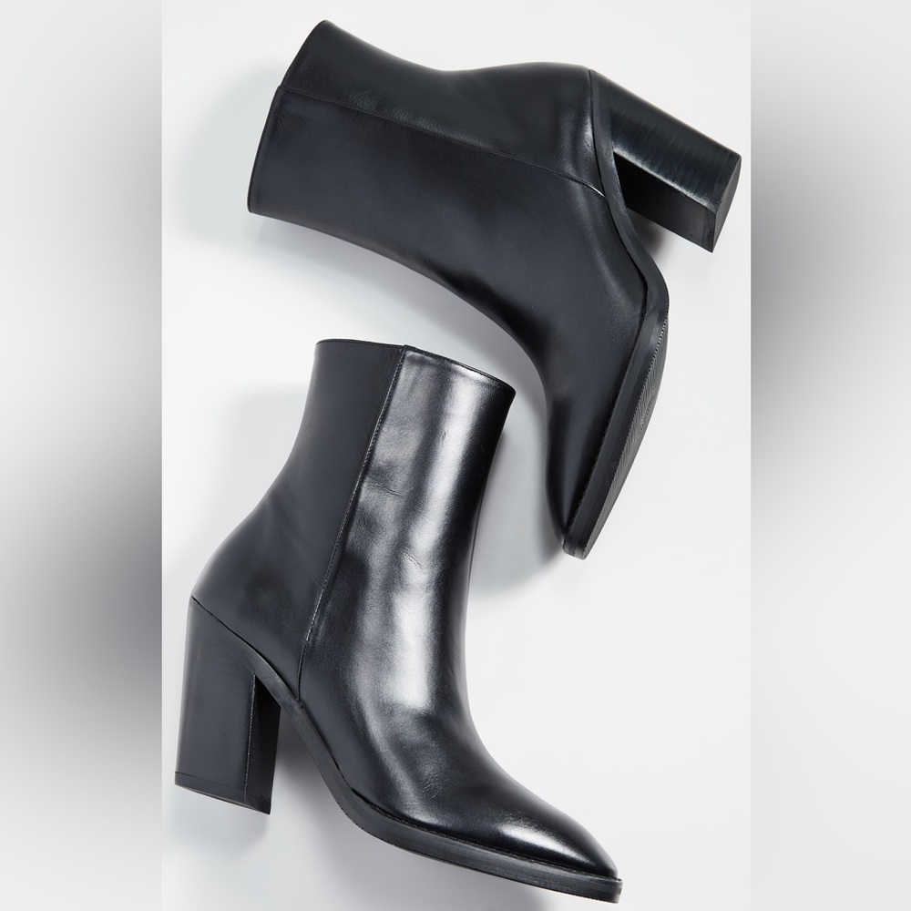 Stuart Weitzman Black Leather Booties - Picture 1 of 5